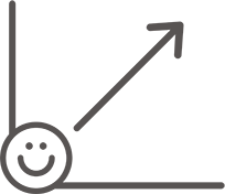 A line graph with upward slope