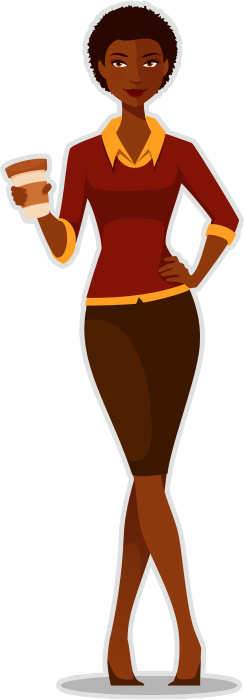 Erica holding a coffee cup