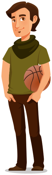 Sam holding a basketball