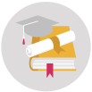 A cap, a diploma, and a book